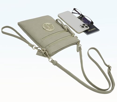 Solene Small Multi Zipper Pockets Crossbody Bag with Detachable Wristlet - color: Brick