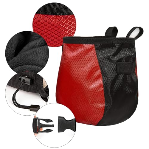 Climbing Chalk Bag - Small Chalk Bag Bouldering for Rock Climbing Chalk Pouch - color: BLACK