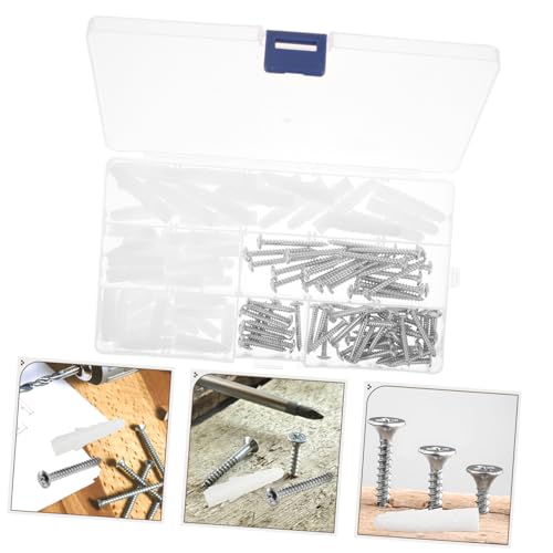 Kichvoe Square Expansion Tube Set 6/8mm PE Wall Anchors Screws for Drywall and Concrete Heavy Duty Drywall Anchor Kit for Home Improvement Projects