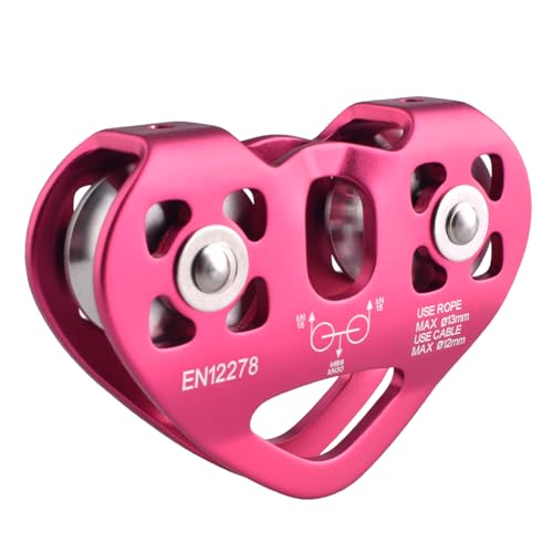 JEELAD Climbing Pulley, 30kN Aluminum Alloy Rescue Sheave, Outdoor Zipline Rigging (Red - 30KN) - color: 02 Red - 30kN