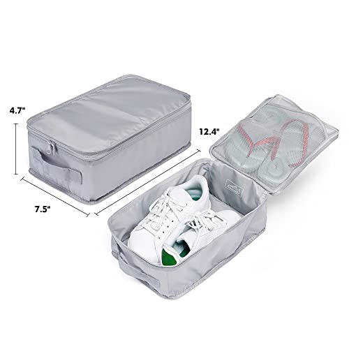 Travel Shoe Bags, Foldable Waterproof Shoe Pouches Organizer-Double Layer (4 Grey Shoe Bag) - color: Grey, size: 4 Packs