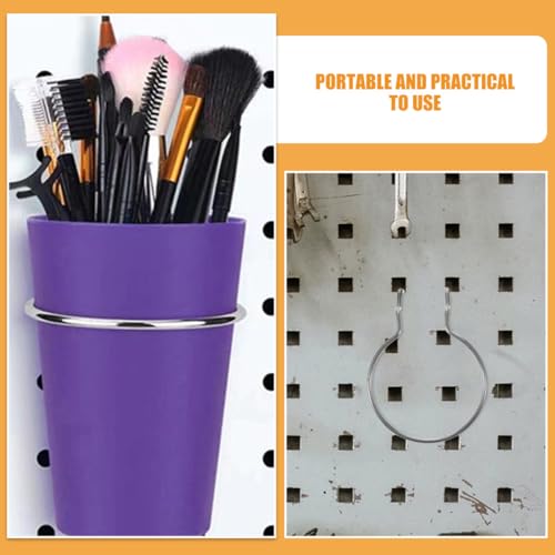 12Pcs Silver Metal Pegboard Hooks Double Wire Cup Holder Peg Hooks for Garage Shop Storage and Wall Hanging Board Organization