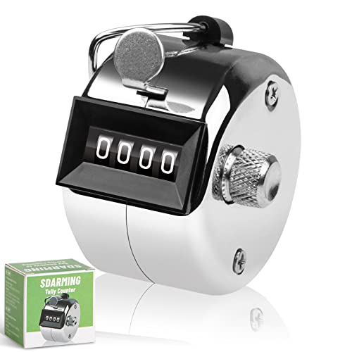 Tally Counter, 4-Digit Clicker Counter, Metal Hand Tally Counters Clicker Pitch Counter for Counting, Knitting, Coaching, Golf, Lap, Fishing - color: A-1Piece