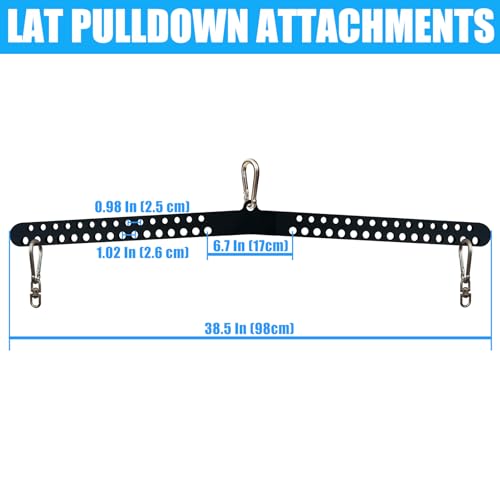 Multi-Grip LAT Pull Down Bar for Home Gym Fitness, Spreader Plate LAT Pulldown Attachments for Pulley System Cable Machine, Double to Single Cable Attachment Exercise Handle - color: Multi Hole Bar 2