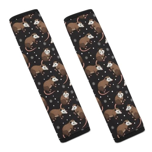 1 Pair Universal Soft and Comfortable Seat Belt Shoulder Pad for Adult Use, Stroller Pushchair High Chair, Possums Opossum Possum Neck Strap Covers, Anti-Slip Pad - color: Pattern 475