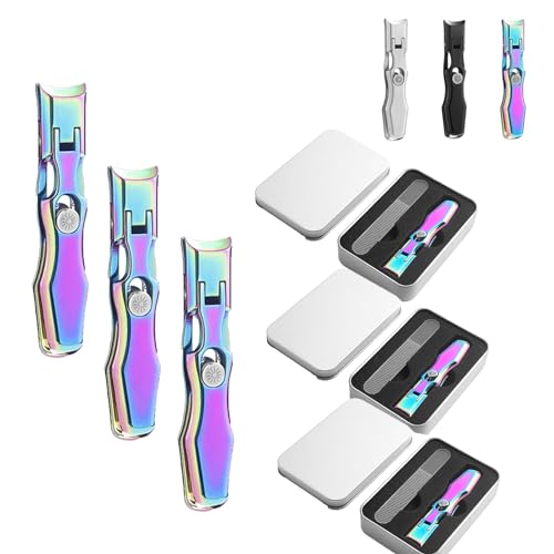 Nail Clippers, Stainless Steel Nail Clippers, Portable for Thick Nails - color: 3color