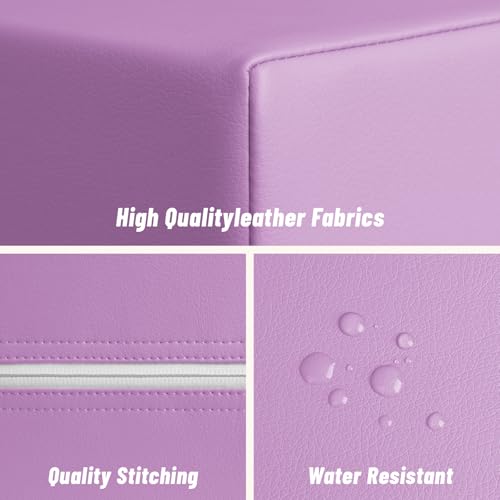TODIBY 6-Piece Foam Climbing Blocks for Toddlers: Colorful Climbing Gym PU Leather Baby Foam Building Blocks Indoor Toy - style: Macaroon/Pink/Purple