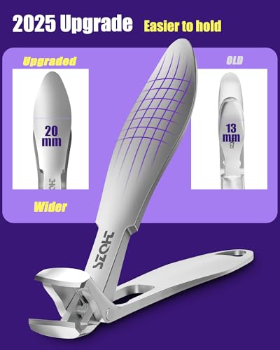 Nail Clippers Set - SZQHT 2025 Upgrade Angled Head Nail Clippers for Men,Seniors,Women,Toenail Clippers for Thick,Ingrown, Nails, Professional Stainless Steel Toe Nail Clippers,Nail File, Heavy Duty
