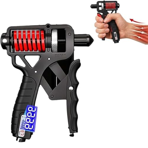 Ergonomic Adjustable H-Grip Hand Trainer, Forearm Strengthener with Counter and Non-Slip Handles, Grip Strength Trainer, Forearm Exerciser, Forearm Strengthener with Counter, Can Strengthen - color: Black, Red