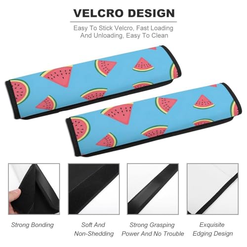 2PCS Watermelon Arts Car Seat Belt Pad Universal Fit Seat Belt Covers Cushion for Kids, Car Seats Pushchair Strollers High Chair Pushchair, Easy Install (No Tool) - color: Pattern 498