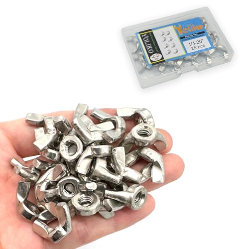 25 Pcs 1/4"-20 Wingnuts 304 Stainless Steel Wing Nuts Fasteners Parts Butterfly Nut, Hand Twist Tighten Hardware Nuts Butterfly Wing-Nut - size: 1/4"-20 - 304 Stainless Steel - 25 Pcs