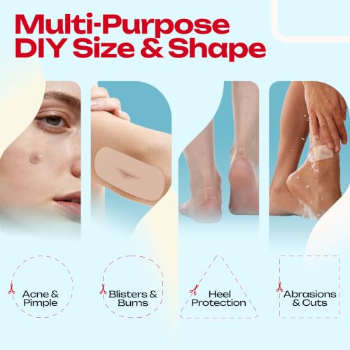 LIFARA Hydrocolloid Roll for Wound Care - Cut-to-Size, Hydrocolloid Patch Bandages with Self-Adhesive, Ultra Absorbent & Waterproof, First Aid Kit Essential (19.7mil/ 0.5mm Thickness, 2in*26ft) - size: 2in*26ft, 19.7mil/ 0.5mm Thickness