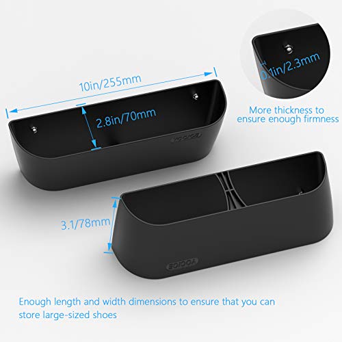 Wall Mounted Shoes Rack 4Pack with Sticky Hanging Strips, Plastic Shoes Holder Storage Organizer,Door Shoe Hangers (SM03-Black-4) - color: SM03-Black-4