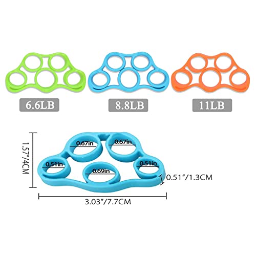 3 Resistance Level Finger Stretcher Exerciser, Grip Strength Trainer | Hand Grip Strengthener,Hand Exerciser,Forearm Exerciser Trainer Silicone Rings for Muscle & Rehabilitation
