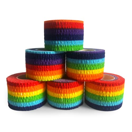 1.5" Rainbow Thumb Tape for Cross Training & Weightlifting | Workout Athletic Tape for Deadlifts & Hook Grip, Powerlifting Thumb Protection and Improves Grip Control