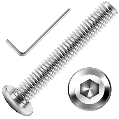 Mywish M6 x 40mm 20Pcs Flat Head Hex Socket Cap Screws Bolts, 304 Stainless Steel Furniture Bolts Full Thread, Bright Finish & Hex Spanner - color: Silver-M6, size: 40mm