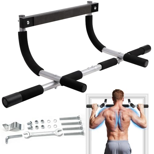 TOPOKO Pull Up Bar for Doorway, Heavy Duty Chin Up Station for Home Gym, Multi-Grip or Adjustable Door Frame Exercise Equipment for Upper Body Strength Training