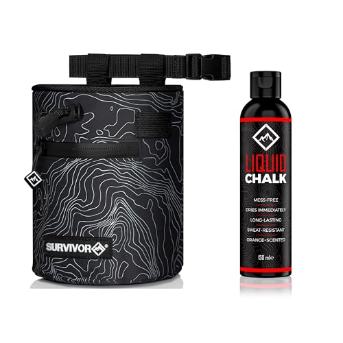 SURVIVOR Chalk Bag + 150ML Liquid Chalk Bundle