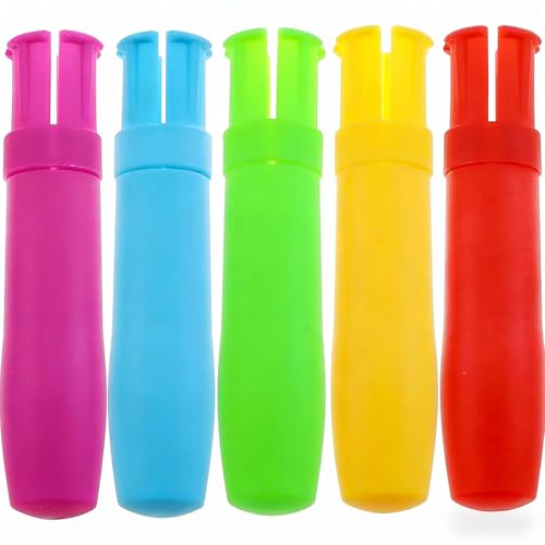 5-Piece Sidewalk Chalk Holder Set, Railroad Chalk Holder Large, Plastic Adjustable Clips for Kids, Teachers, Students, Office and Artists