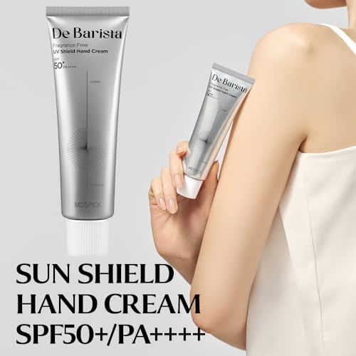 MD'S PICK De Barista Hand Cream SPF50+/PA++++, 1.76 oz, UV Protection, Fragrance-Free, Anti-Aging, Vegan, Lightweight Moisturizer for Dry Hands