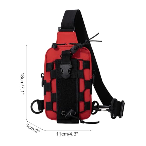 MiOYOOW Tactical Sling Bag, Waterproof Chest Pack Adjustable Crossbody Backpack for Men Women Outdoor Sports Climbing Camping - color: Red