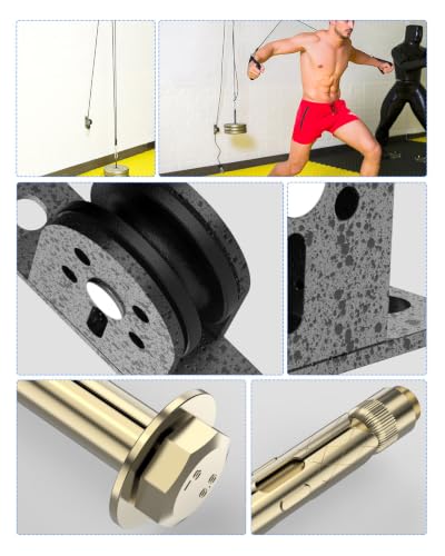 Wall Mount Pulley, Fixed Pulley Block 600LBS for Gym, 2PCS | Stainless Steel, Smooth Bearing, Nylon Wheel, Lat Pulldown, Home Gym, Hoist, Lifting, Attics, Clothesline