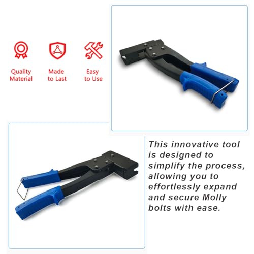 Heavy Duty Wall Anchor Gun Metal Setting Tool for Hollow Wall Anchor Plasterboard Fixing (M3 M4 M5 M6 M8)