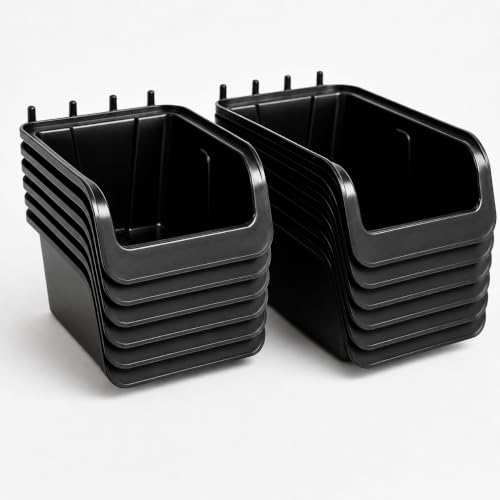WallPeg Pegboard Bins - 6 Each 7" & 6 Each 5" ORGANIZING Bins - Hooks to Peg Board Panel Organize Hardware Arrange Accessories Workbench Tool Organizer Garage Storage -Made in USA- - style: 6 (7" Bins) & 6 (5" bins)