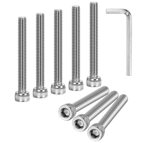 M METERXITY 20-Pack M6 x 50mm Socket Head Cap Screws, 304 Stainless Steel Hex Machine Bolts, Allen Socket Drive Screw with Hex Wrench for Repair/DIY, Fully Threaded Fasteners Kit [Silver] - size: M6 x 50mm