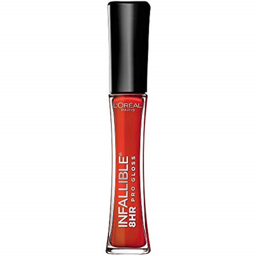 Loreal Paris Makeup Infallible 8 Hour Hydrating Lip Gloss, Fiery, 0.21 Fl Oz