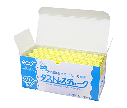 日本理化学 Dustless Chalk 72pcs, Yellow - color: Yellow