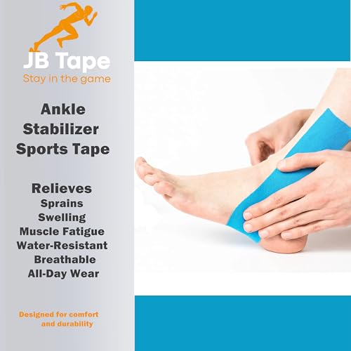 JB Tape Kinesiology Tape, Black, 80 Precut 10-Inch Strips, 4 Rolls | Elastic, Latex-Free, Water Resistant, Athletic Muscle & Joint Support - color: Black Jet