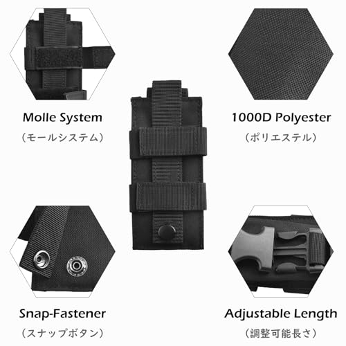 TRIWONDER Tactical Phone Pouch Molle, Smartphone Holster Bag EDC Utility Cellphone Lock Card Holder Organizer Fit for Waist Belt Case - color: 11 Black