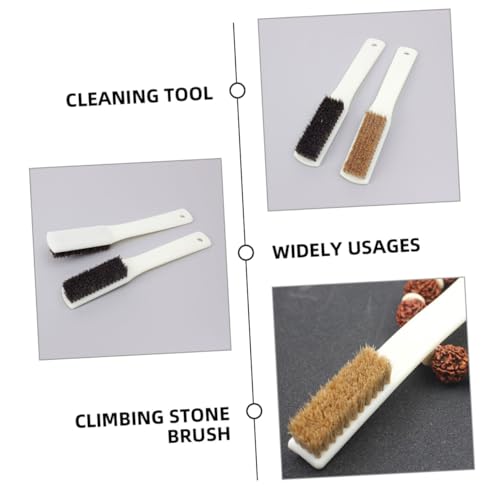 4pcs Climbing Rocks Brush with Thick Boar Hair Bristles and Ergonomic Handle for Chalk Cleaning Bouldering and Indoor Outdoor Use