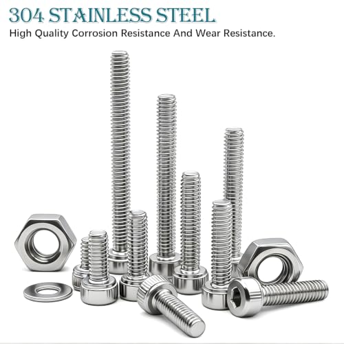 mxuteuk 801PCS M2.5 Screws Assortment Set,M2.5 x 4/6/8/10/12/16/20/25mm M2.5bolts，304 Stainless Steel Hex Socket Head Bolts Nuts Washers Set Suitable for 3D Printer,DIY - size: SS 801PCS M2.5, style: Hex Socket Head