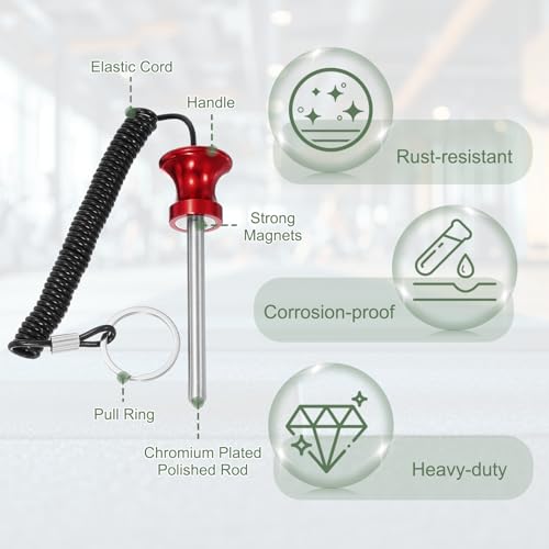 Weight Stack Pin, Weight Gym Pin Strength Training Equipment Replacement with Pull Rope for Commercial Home - color: Red, size: 0.3 x 3.1 Inch