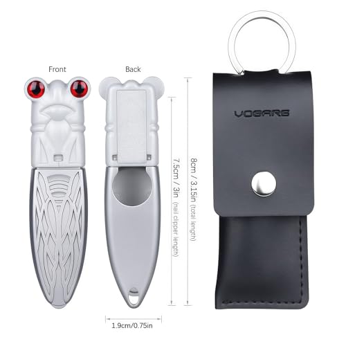 Nail Clippers for Men Thick Nails, Wide Jaw Opening Ultra Sharp Anti-Splash Toenail Clippers for Seniors, Stainless Steel, Comes with Storage Case, Silver