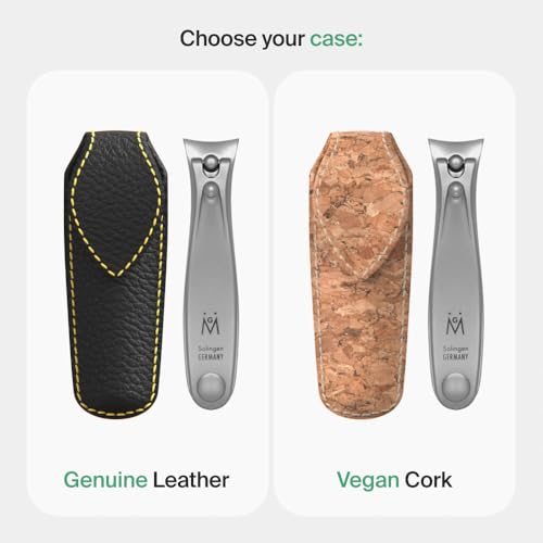 GERMANIKURE Professional Large Nail Clipper (8 cm) - FINOX Surgical Stainless Steel Manicure and Pedicure Tools in Leather Case- Ethically Made in Solingen Germany - 4712 - Travel Size Nail Care - size: Large (8 cm)