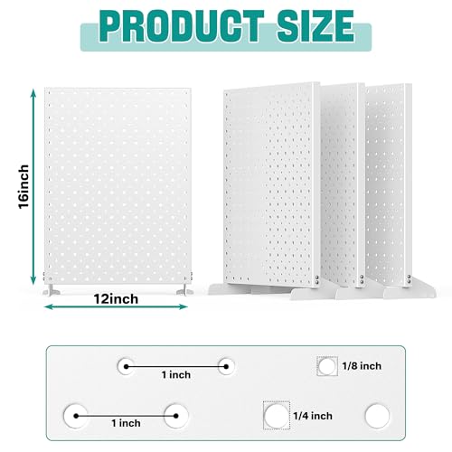EVERHANGER Metal Pegboard Display Stand, Freestanding Tabletop Pegboard Display for Craft Shows & Fairs, 12"X16", 4pcs White - color: White, size: 4pack 12"X16"