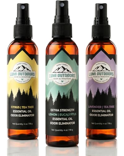 Lumi Outdoors Natural Shoe Deodorizer Spray 3 Pack Bundle - Lemon Eucalyptus, Citrus Tea Tree, Lavender Tea Tree - style: 3 Pack - Multiple Scents