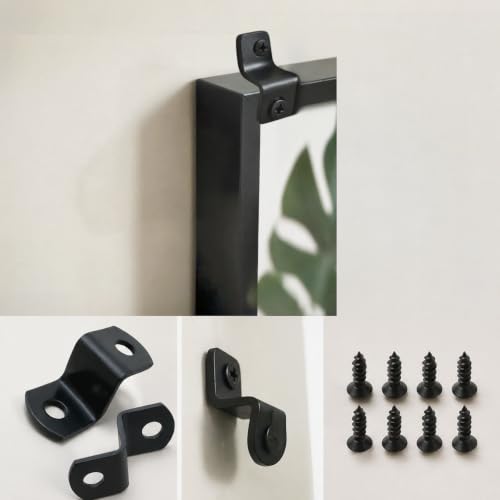 1/4" Depth Flat Offset Canvas Clips, Black Z Shaped Heavy Duty Double Hole Picture Frame Clips for Canvas Framing Hardware with Screws, 20Pcs - size: 1/4 Inch