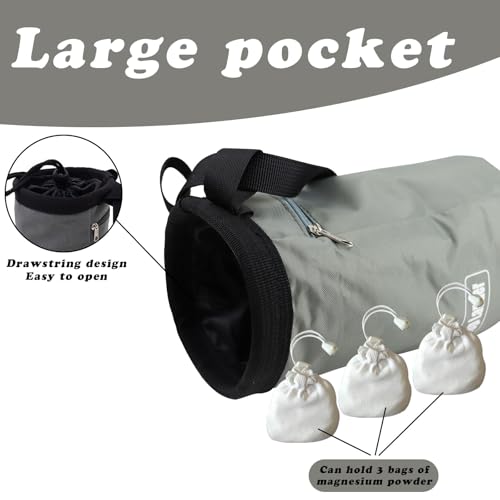 Climbing Chalk Bag, Oxford Bouldering Chalk Bag Rock Climbing Bag with Adjustable Belt, Wear-Resistant Rock Climbing Chalk Bag for Rock Climbing, Weightlifting