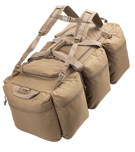 100L Large Military Duffle Bag Deployment Duffel Bag Sports Equipment Travel Luggage Bag with Detachable Backpack Straps… - color: Coyote Tan