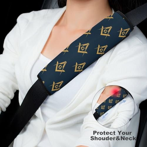 Universal Soft and Comfortable Masonic Free Freemasonry Flags Seat Belt Shoulder Pad for Girls and Boys, Most Cars, 2 Pack Seat Belt Covers Cushion Shock Absorption - color: Pattern 54