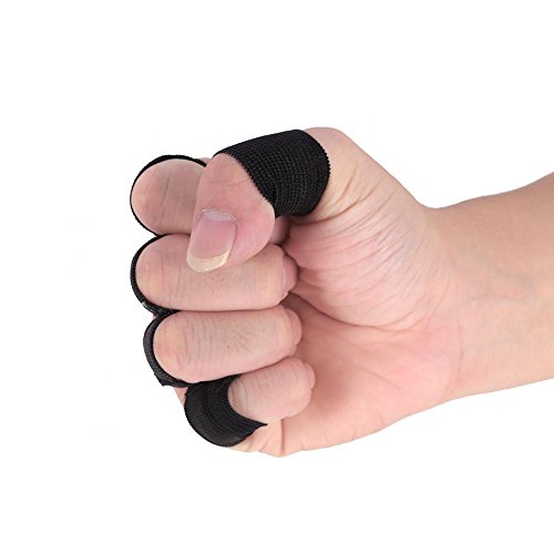 Zerone 10Pcs Finger Protector Sleeve, Elastic Nylon Support Wraps Basketball Sports Aid Finger Sleeves for Joint Protection