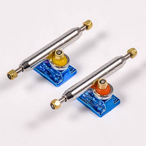 Fingerboard Trucks with Upgraded Urethane Bushings and Pivot Cup,34mm 32mm Width,Normal Kingpin (Blue, 32mm) - color: Blue, size: 32mm