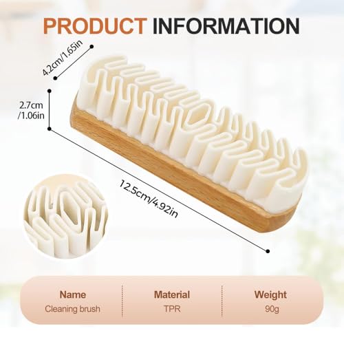 Suede Brush for Shoes, 2026 Suede and Nubuck Cleaner Kit, Soft Rubber Cleaning Brush with Wooden Handle, Suede Shoe Cleaner for Boots, Bags, Jackets, Couch & Sneakers (1)