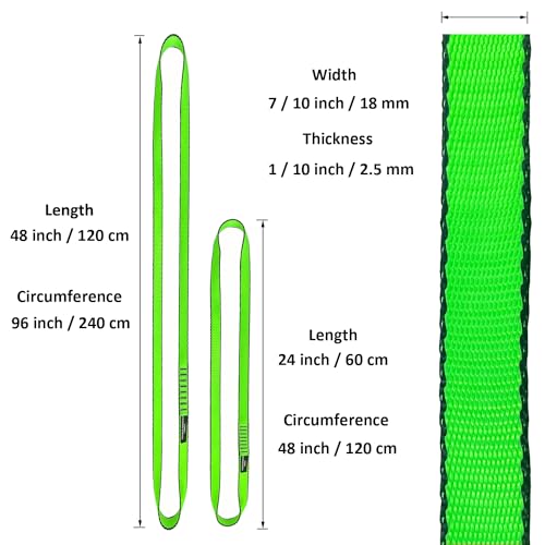18MM Nylon Climbing Slings Runners 23 kN Strong Webbing Straps for Rock Climbing, Rappelling, Swing, Yoga Hammock etc - color: 1PC Green, size: 48inch/120cm