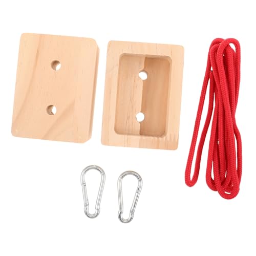 Toyvian Portable Wooden Hangboard Rock Climbing Training Board with Finger Strength Pockets, 2pcs Climbing Hold Set for Bouldering and Grip Workout