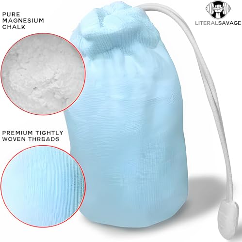 No Mess Climbing Chalk Ball for Lifting, Climbing, Gymnastics & Crossfit – Refillable Chalk Ball with Pure Magnesium Carbonate for Dry Hands & Better Grip – 2.3 oz - color: Blue